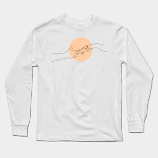 Men and women trying to hold each other hand- engagement Long Sleeve T-Shirt